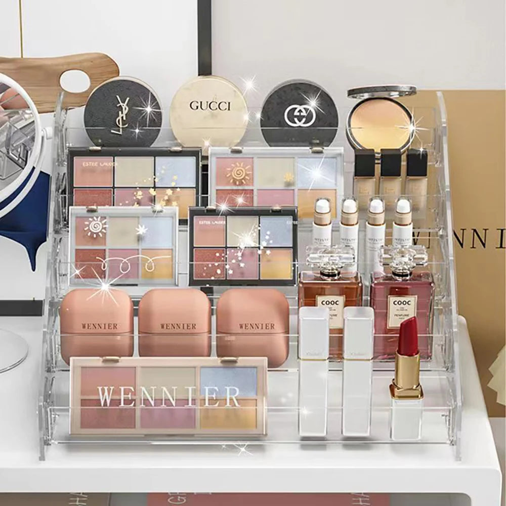 Transparente Aufbewahrungsbox aus Acryl – Make-up-, Schmuck- & Kosmetik-Organizer für ordentlichen Schreibtisch