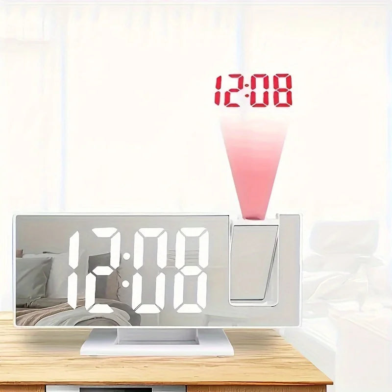 Réveil projecteur avec grand écran – Horloge lumineuse multifonction intelligente pour votre chambre