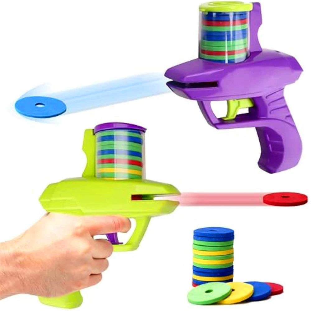 Kinder Outdoor Spiel Schaum Disc Pistole – Sicheres & Lustiges Eltern-Kind-Spielzeug
