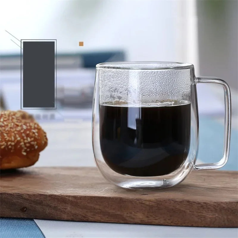 Doppelwandige Glas-Kaffeetasse – Isoliertes Borosilikatglas für stilvollen Genuss