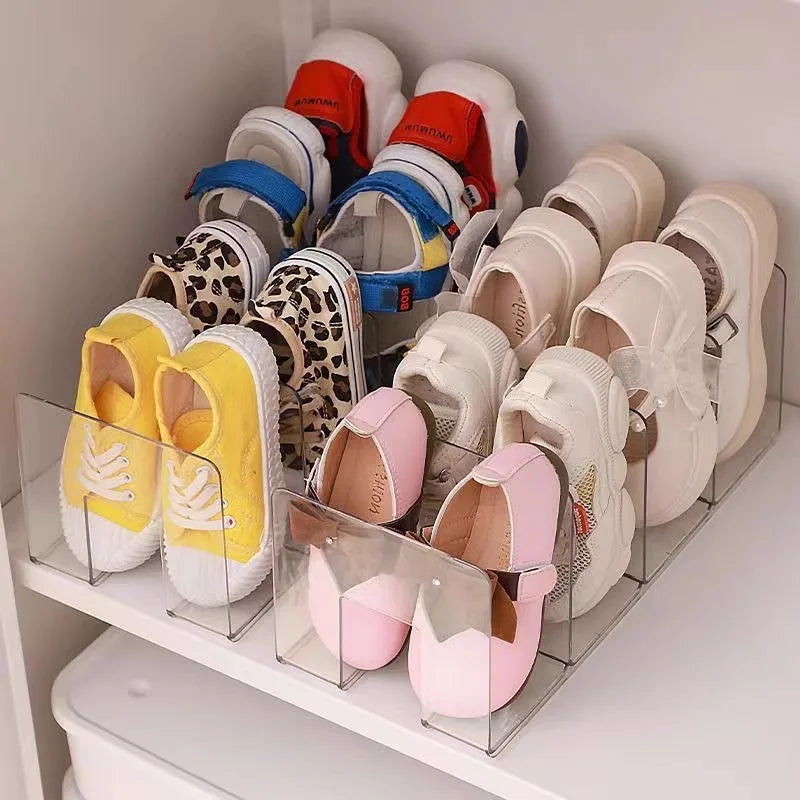 Acryl-Schuh-Organizer für Kinder – Transparentes 4-Fächer-Regal für Babyschuhe