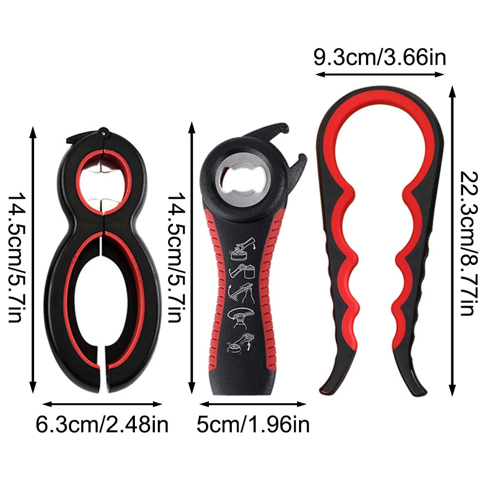 Multifunktionaler 4-in-1 Flaschen- & Dosenöffner aus Aluminium – Ergonomisch, Langlebig & Rutschfest