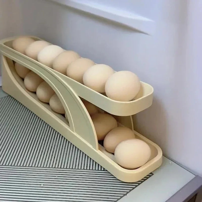 Kühlschrank Eierbox mit Rollsystem – platzsparend, frisch & transparent