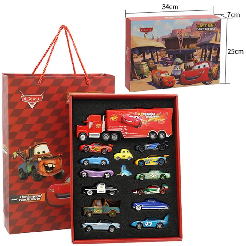 Metall-Druckguss Auto-Set – Blitz McQueen, Mater & Champion Trucks | Das perfekte Geschenk für kleine Rennfahrer