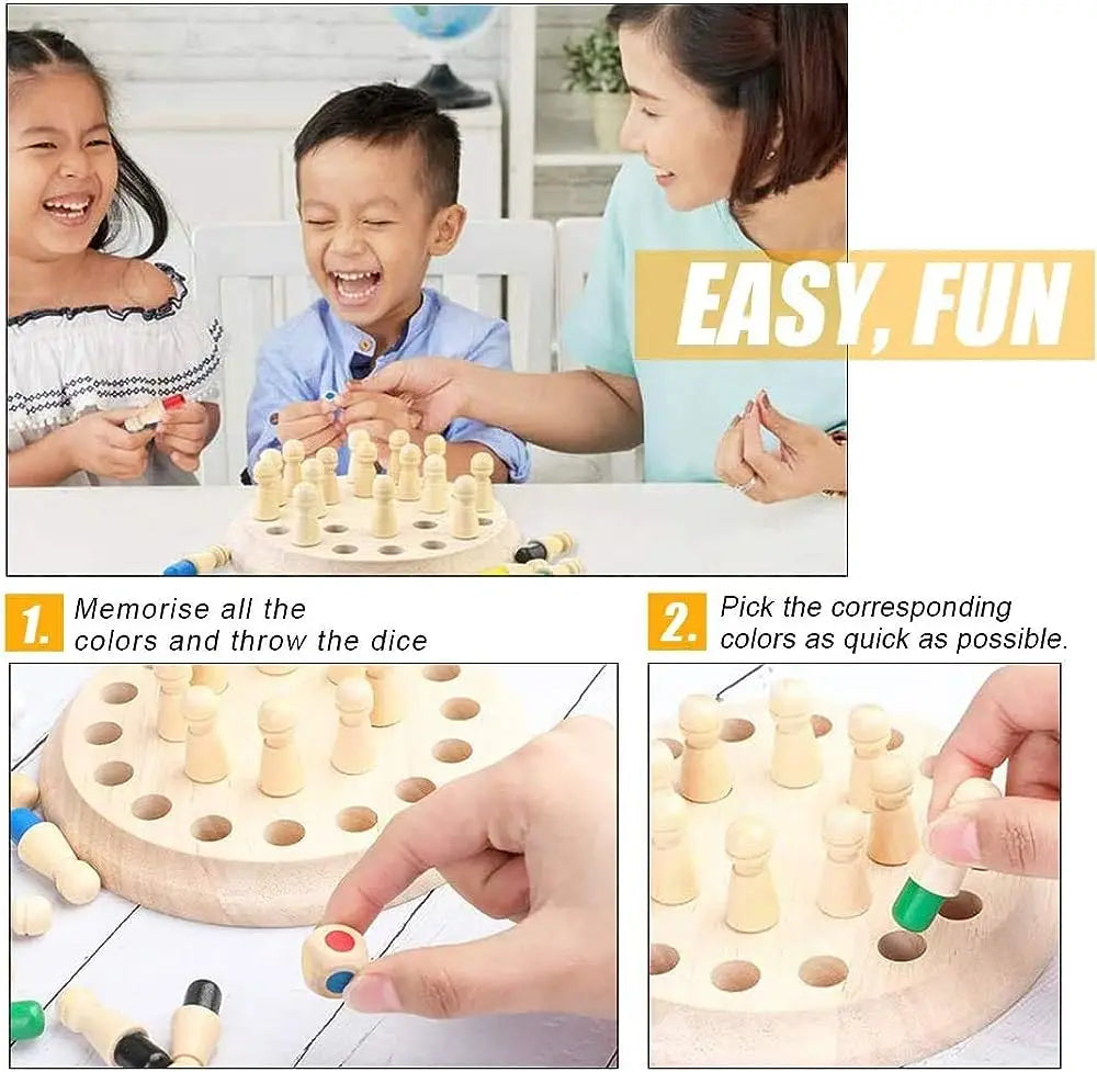 Montessori Memory Spiel aus Holz – Spaß, Lernen & Familienzeit vereint