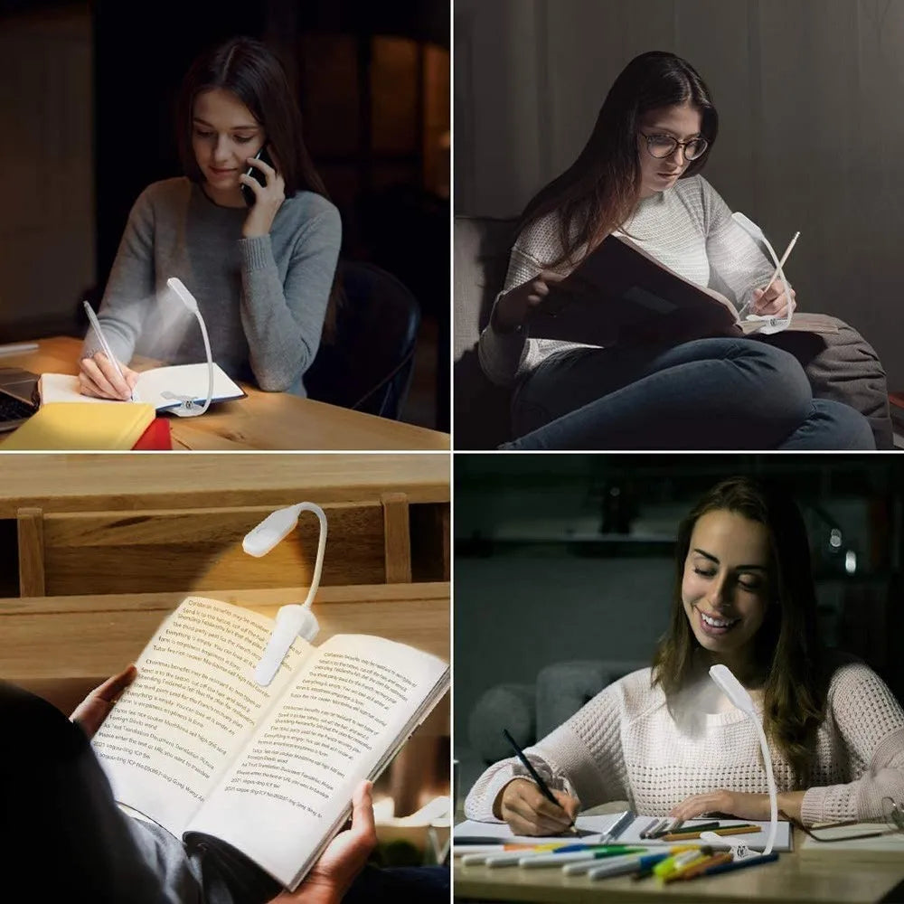 LED-Buchleuchte mit 3 Helligkeitsstufen – Wiederaufladbar, Flexibel & Augenschonend für Perfektes Lesen bei Nacht