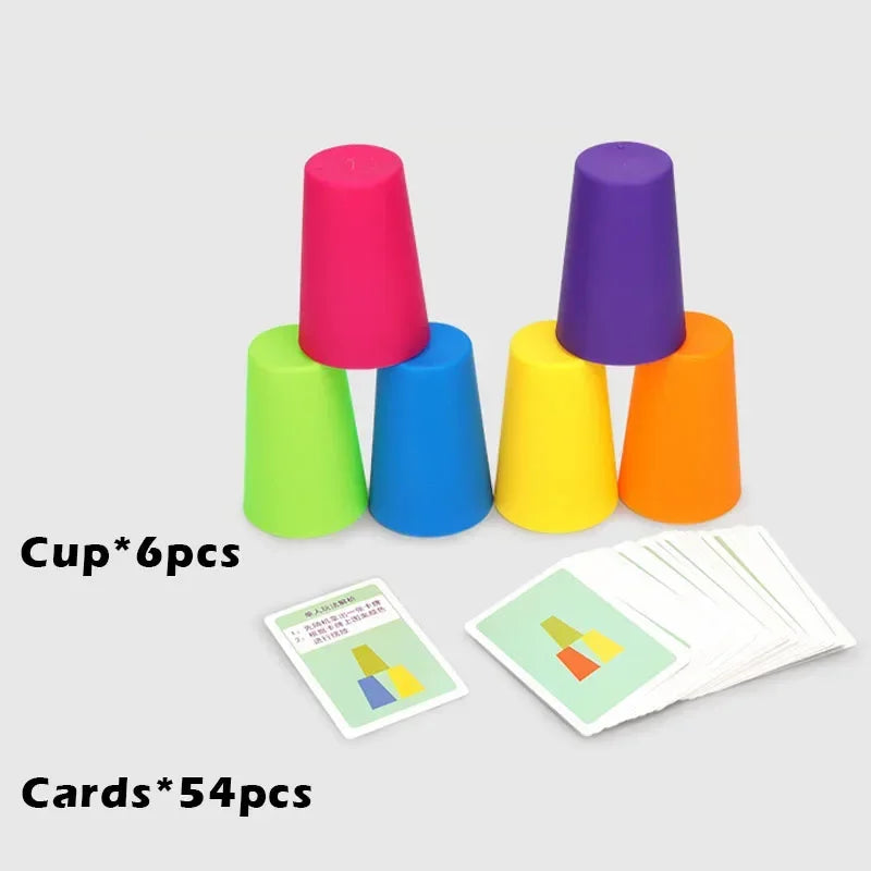 Kinder Montessori Stapelspiel mit Karten – Fördert Logik, Farbenlernen & Konzentration