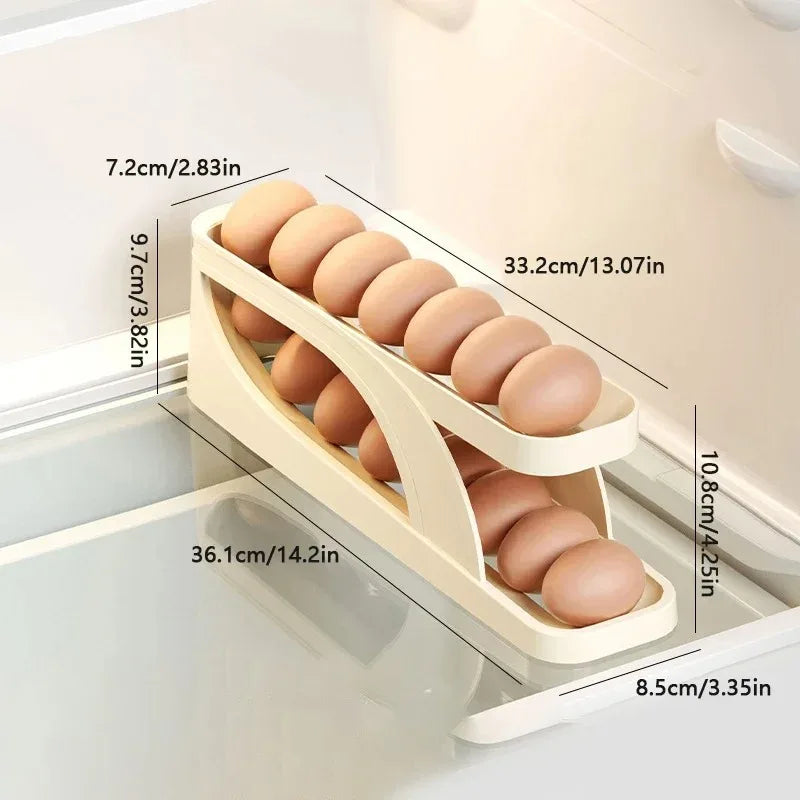 Kühlschrank Eierbox mit Rollsystem – platzsparend, frisch & transparent
