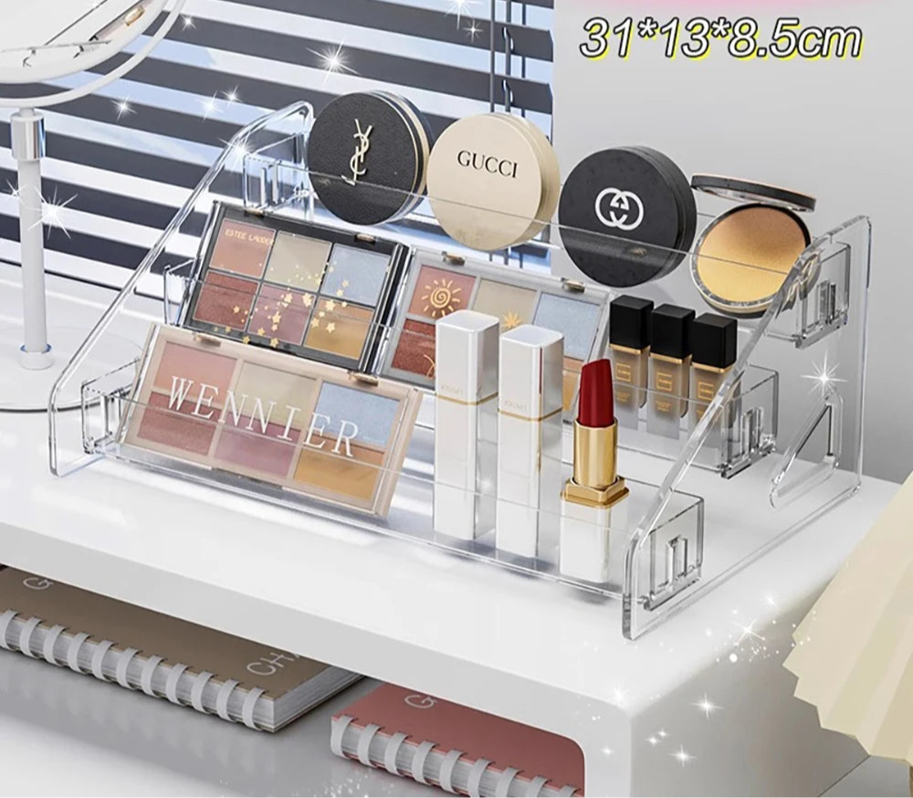 Transparente Aufbewahrungsbox aus Acryl – Make-up-, Schmuck- & Kosmetik-Organizer für ordentlichen Schreibtisch