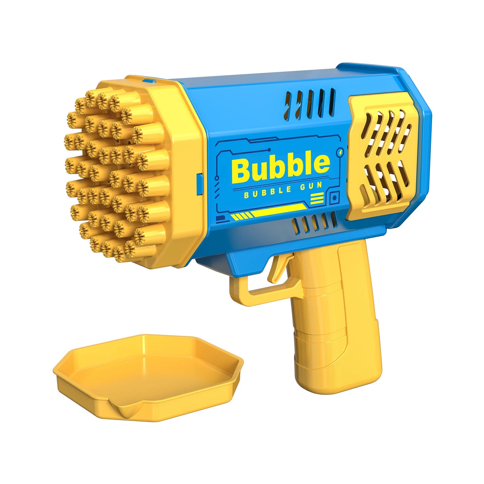 40-Loch Elektrische Seifenblasenmaschine – Handheld Pistole mit LED-Licht, Tausende bunte Blasen für Kinder-Outdoor-Spaß