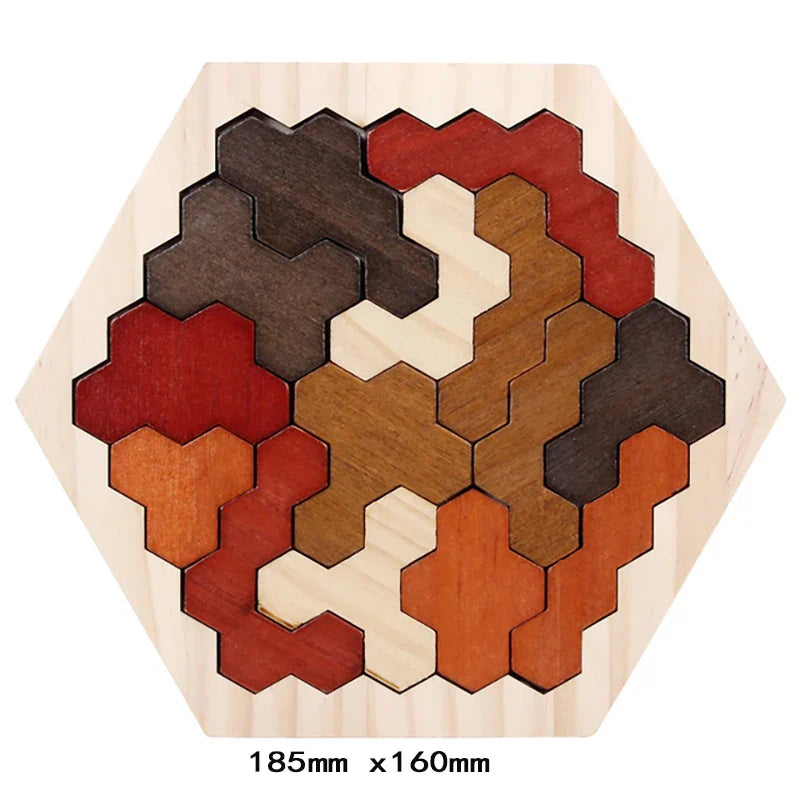 Holz 3D Puzzle für Kinder & Erwachsene – Nachhaltiges Lernspielzeug mit geometrischen Formen