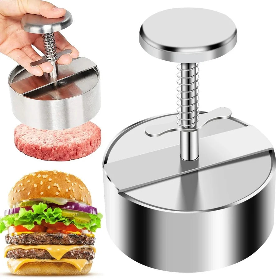 Hamburger Patty Maker Press – Edelstahl 304, Antihaft, Einstellbare Dicke