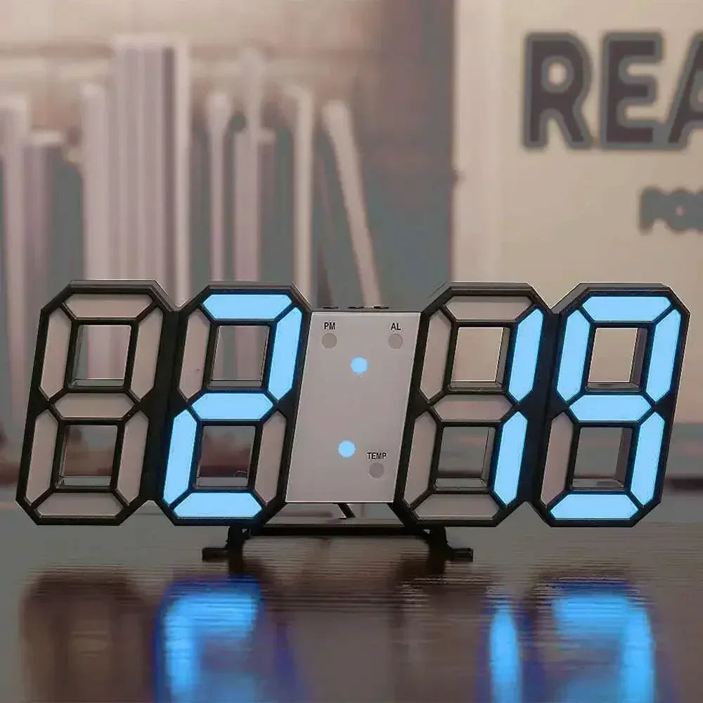 3D LED Digitaluhr – Stilvolle Wanddekoration mit Glow-Nachtmodus für dein Zuhause