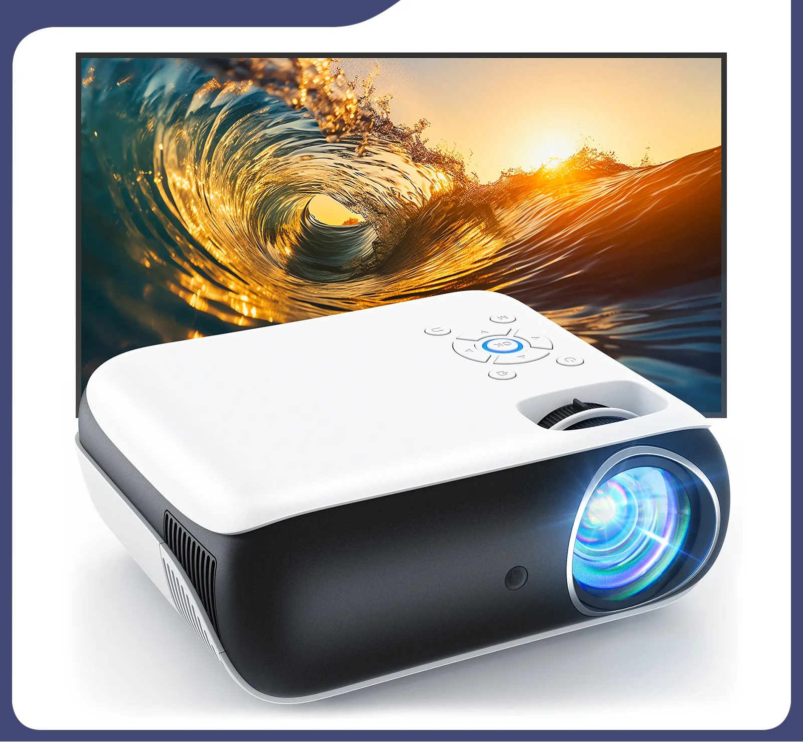 Mini-Heimkino-Projektor – Full HD 1080P mit 4K-Unterstützung, 9500 Lumen & Bluetooth 5.1