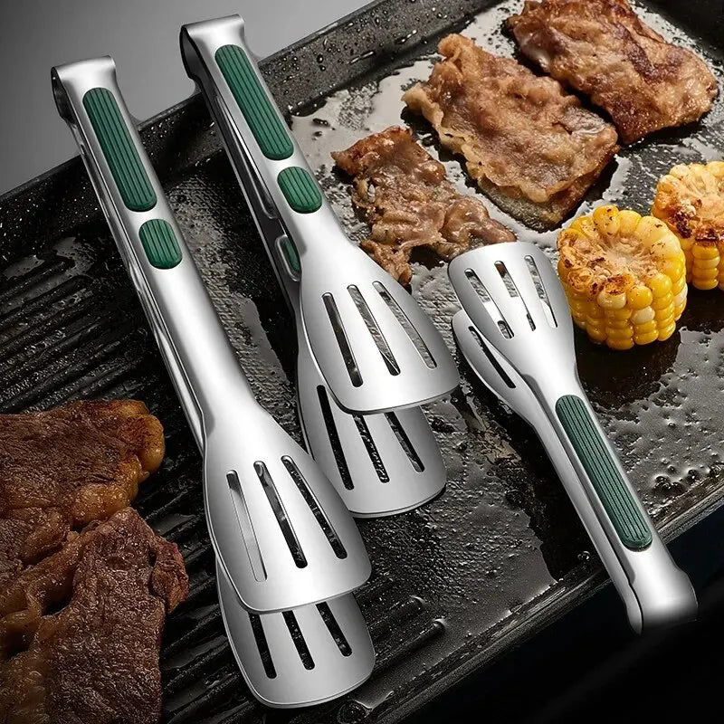 Nicht-Slip Edelstahl Lebensmittelzange – Rutschfester Griff für Küche & Grill