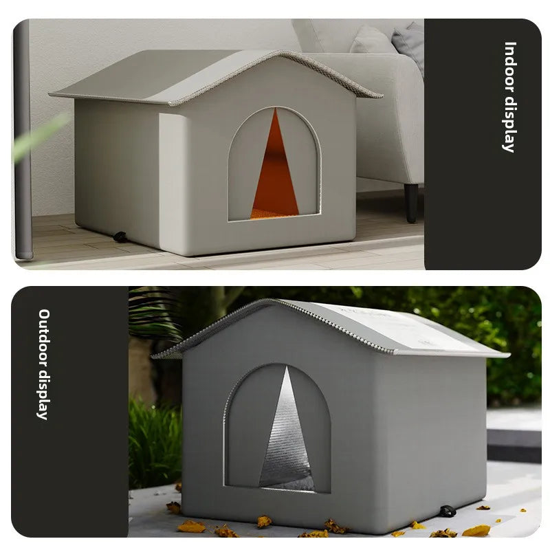 Wasserdichtes Katzenhaus für Draußen – Warm, Faltbar & Waschbar – Perfekter Rückzugsort für Katzen & Kleine Hunde