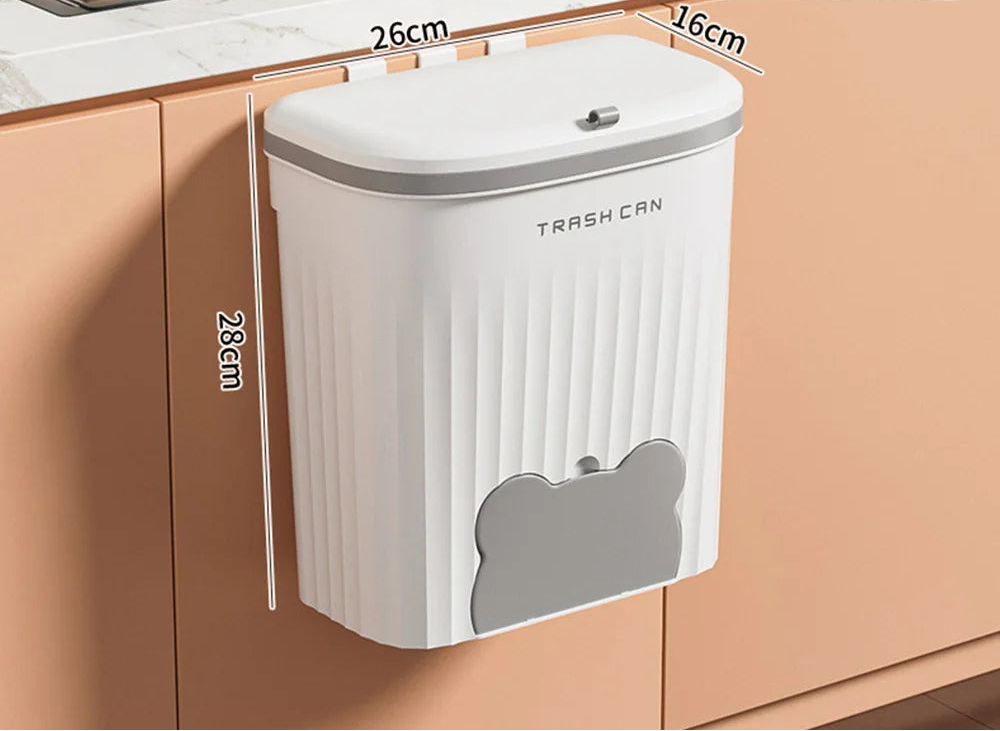 8,5/12L Küche Papierkorb Wand Montiert Mülleimer Mit Deckel Badezimmer Mülleimer Müll Kann für Schrank Unter Waschbecken kompost Bin