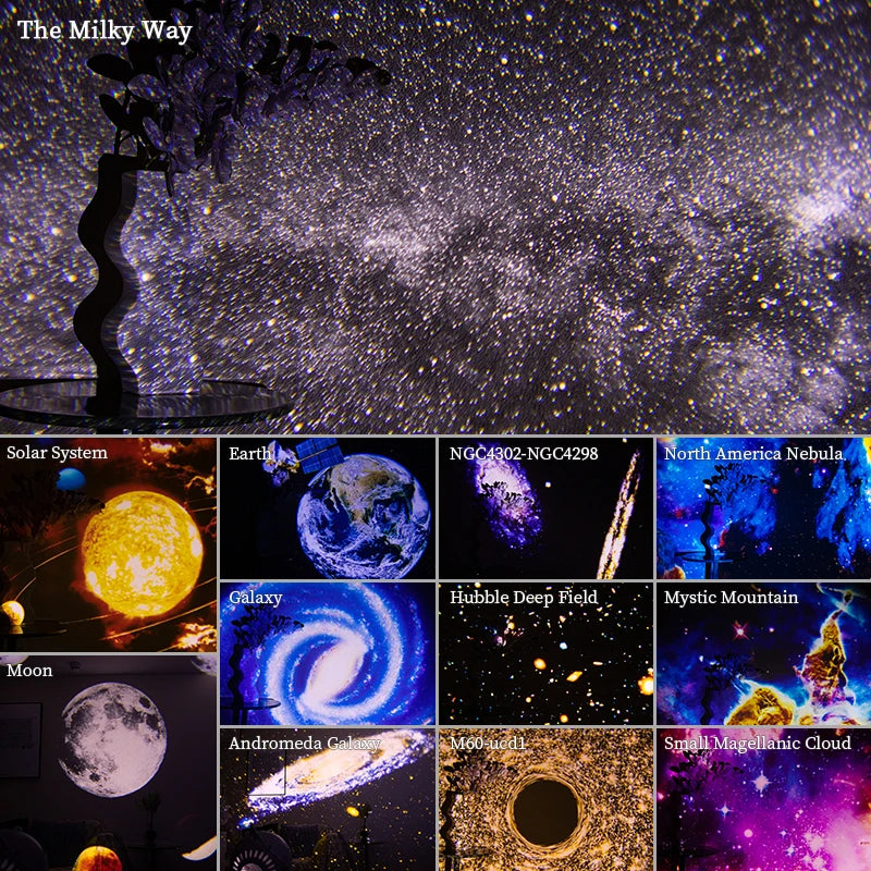 Nachtlicht Galaxy Projektor Sternenhimmel – 360° Rotierendes Planetarium für magische Nächte