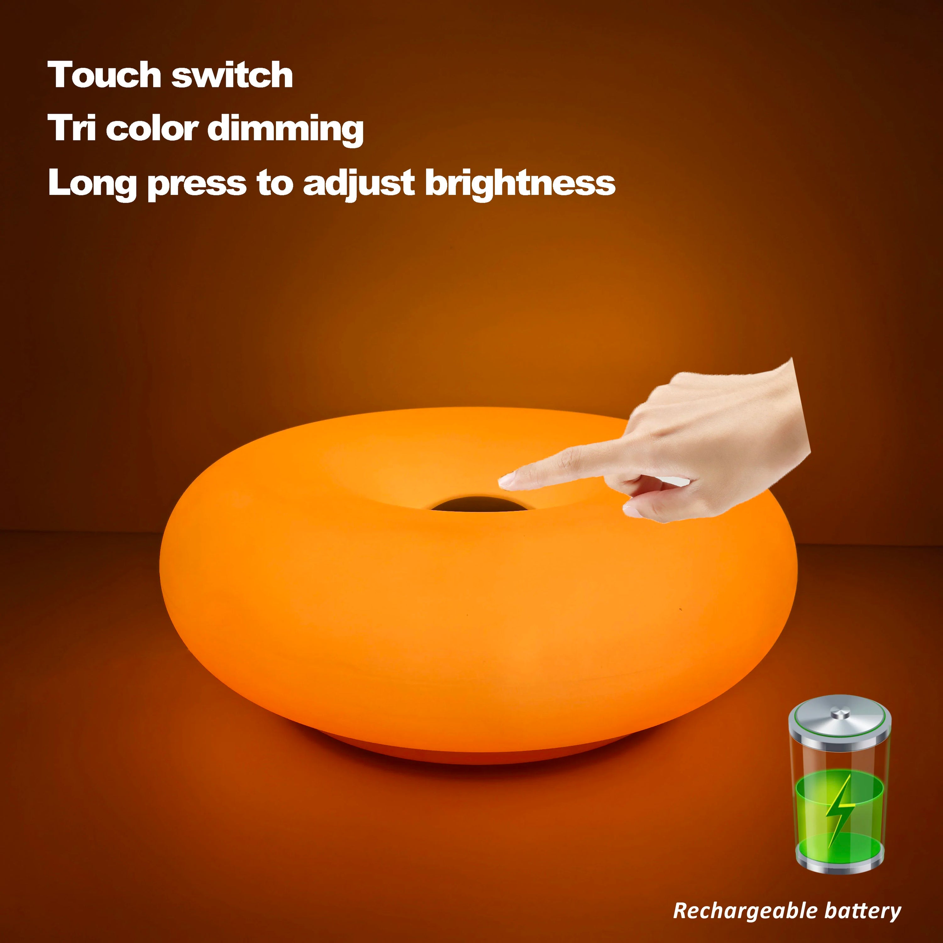 Donut Tischlampe mit USB-Stecker – Stilvolles Ambientelicht für Schlafzimmer, Wohnzimmer & Esszimmer