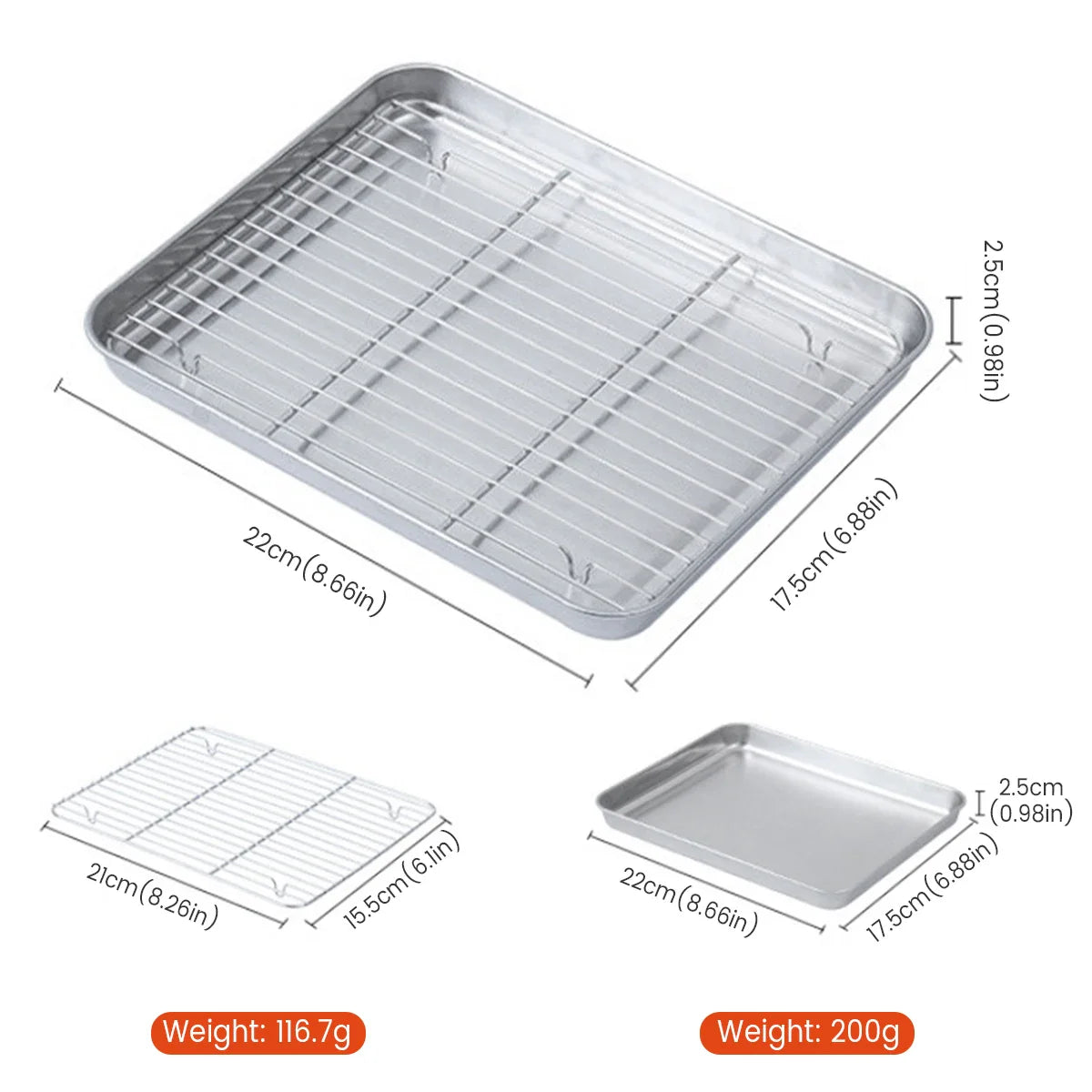 Stainless Steel Baking Sheet with Cooling Rack – Durable, Non-Stick & Easy to Clean