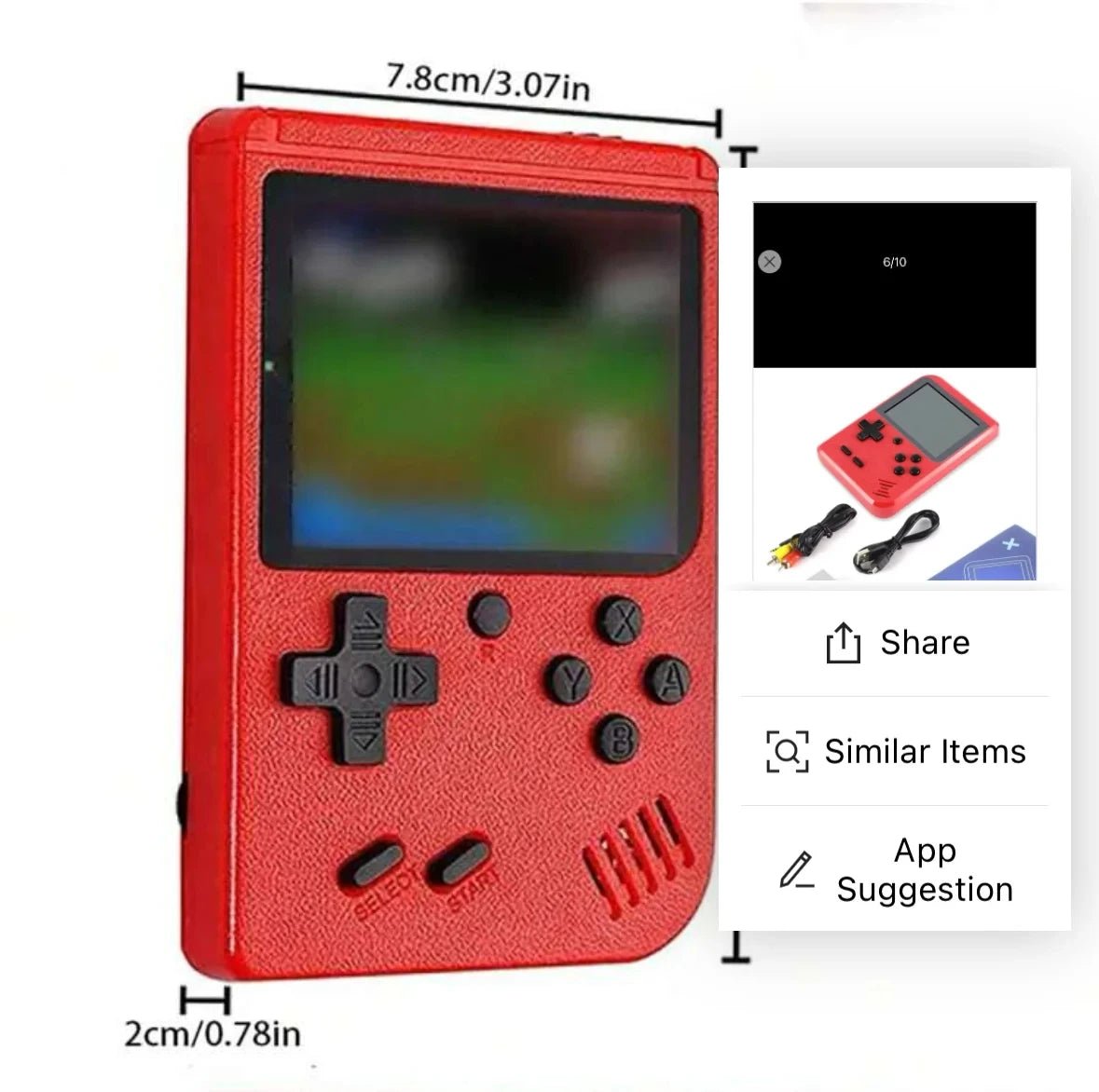 Kompakte Retro - Spielkonsole mit 400 Klassikern und TV - Anschluss - HomiZen