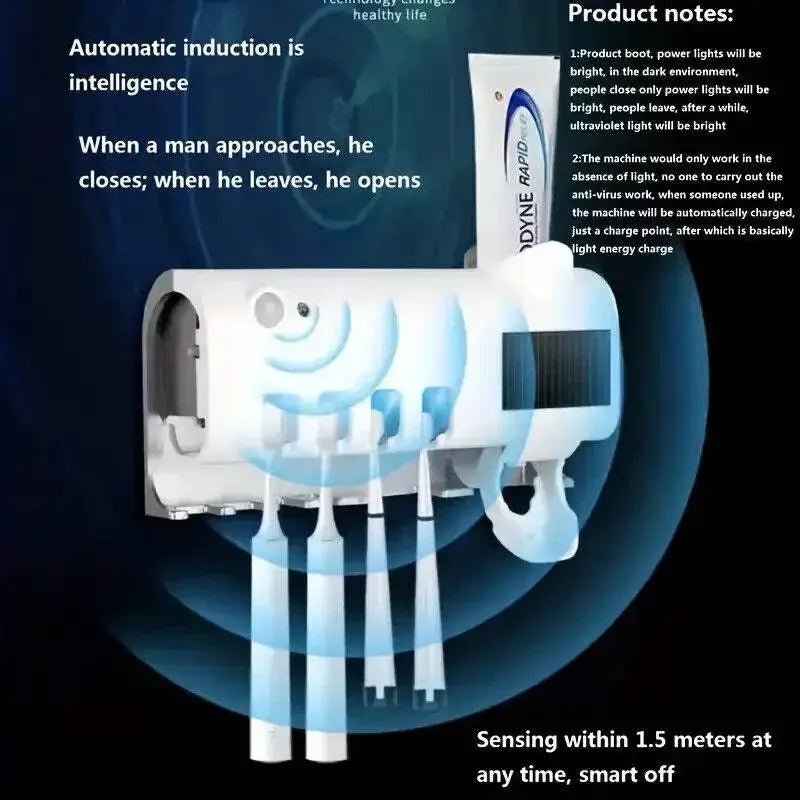 Wand - Tassenhalter mit UV & Zahnpastaspender – smart & hygienisch - HomiZen