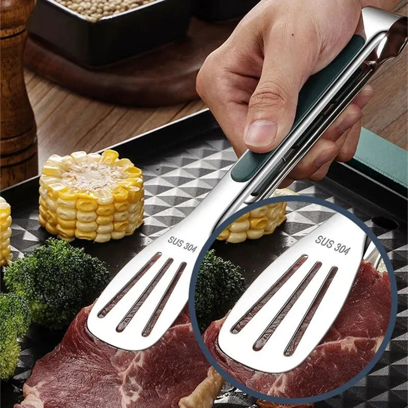 Nicht-Slip Edelstahl Lebensmittelzange – Rutschfester Griff für Küche & Grill
