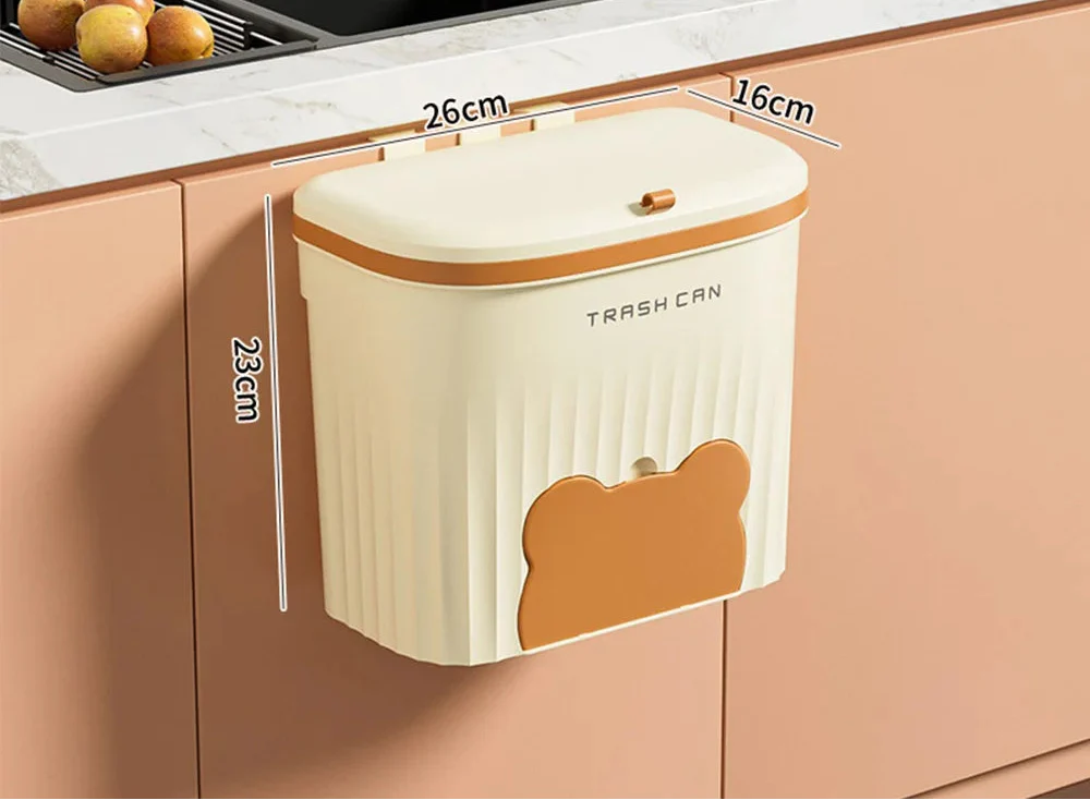 8,5/12L Küche Papierkorb Wand Montiert Mülleimer Mit Deckel Badezimmer Mülleimer Müll Kann für Schrank Unter Waschbecken kompost Bin