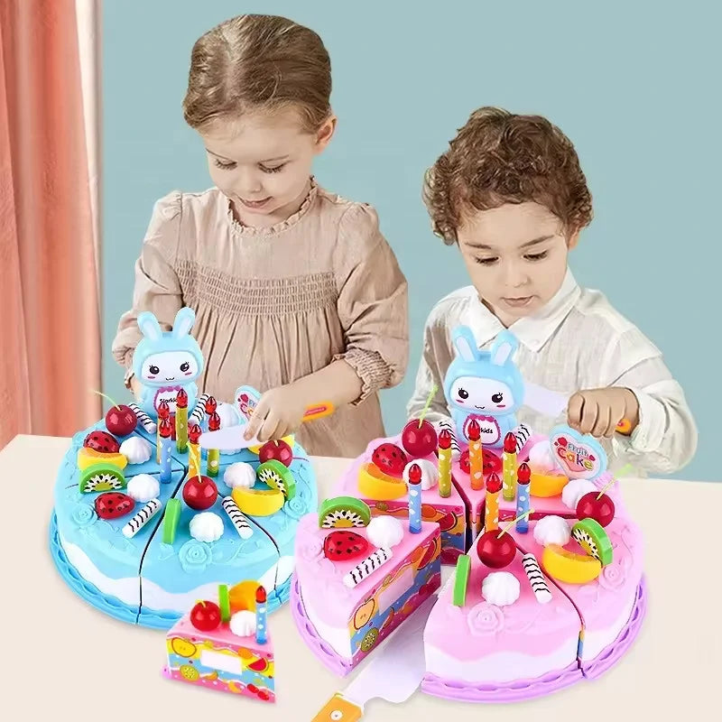 Kinder Spielzeug Geburtstagstorte DIY – Realistisches Schneide- & Rollenspiel-Set für kleine Küchenchefs