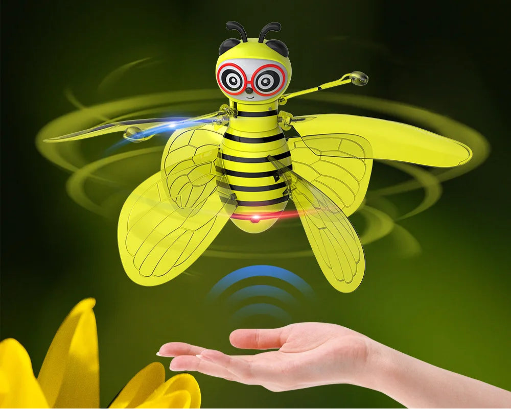 Little Bee Flugzeug – Gestensensor Hubschrauber mit LED-Licht, stoßfest & kinderleicht steuerbar