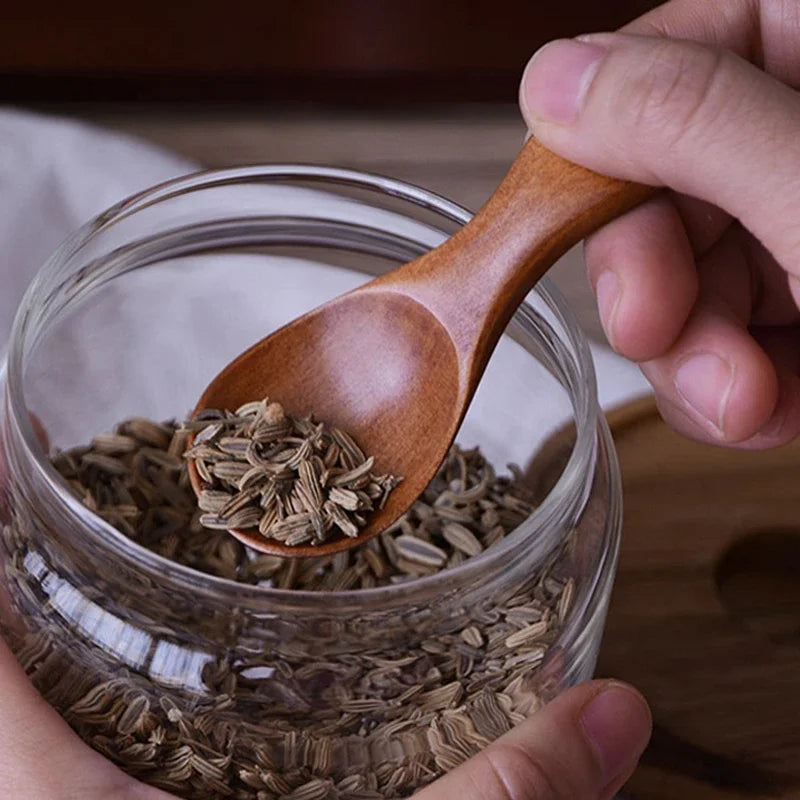 4 Stück Mini-Holzlöffel – Vielseitige Salz- & Gewürzlöffel für Küche & Babyfütterung
