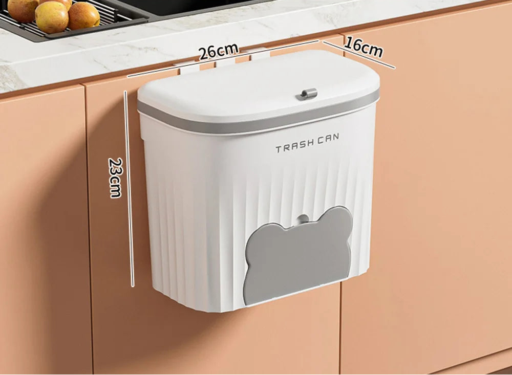 8,5/12L Küche Papierkorb Wand Montiert Mülleimer Mit Deckel Badezimmer Mülleimer Müll Kann für Schrank Unter Waschbecken kompost Bin