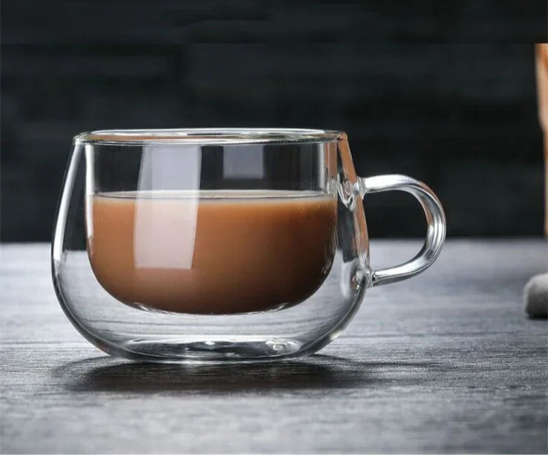 Doppelwandige Glas-Kaffeetasse – Isoliertes Borosilikatglas für stilvollen Genuss