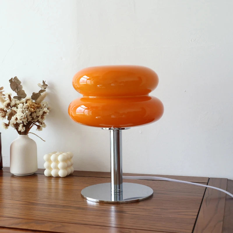 Macaron Glas Tischlampe – Trikromatisches Licht für stilvolle Atmosphäre & augenschonendes Nachtlicht