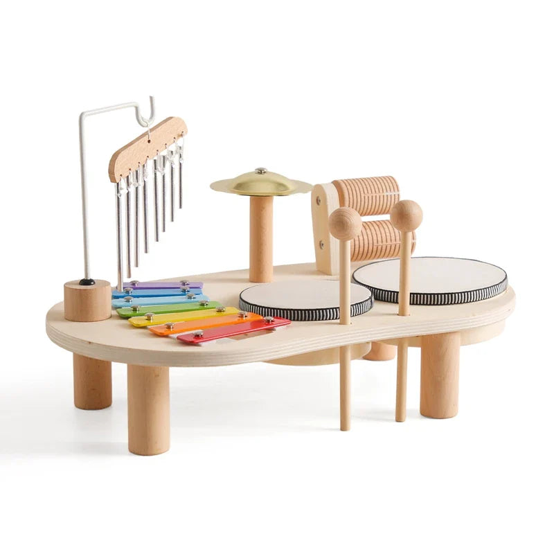 Baby Lernspielzeug aus Holz – Montessori Musikspielzeug mit Ã„olischen Glocken & Xylophon | Perfektes Geschenk für Geburtstage & Neugeborene