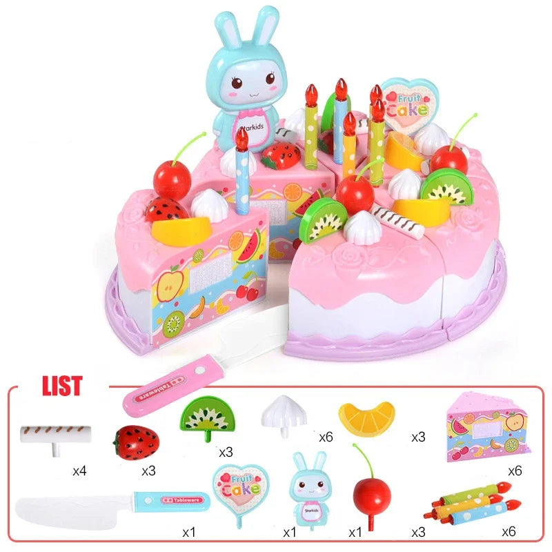 Kinder Spielzeug Geburtstagstorte DIY – Realistisches Schneide- & Rollenspiel-Set für kleine Küchenchefs