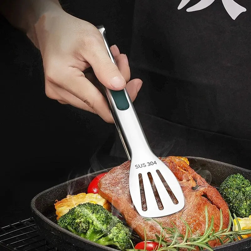 Nicht-Slip Edelstahl Lebensmittelzange – Rutschfester Griff für Küche & Grill