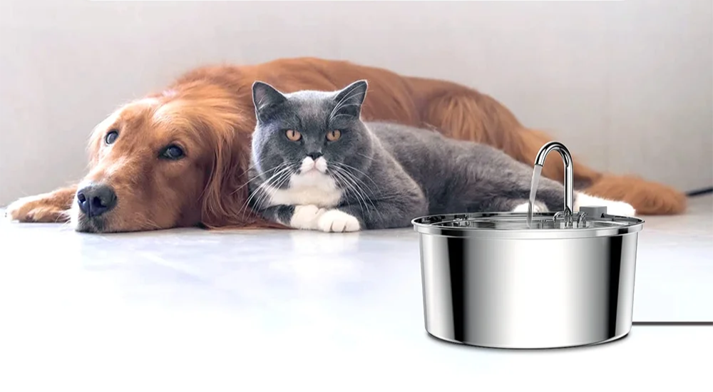 Edelstahl Trinkbrunnen für Katzen & Hunde – Leise, Langlebig & Hygienisch mit Doppelfiltersystem (3L Kapazität)