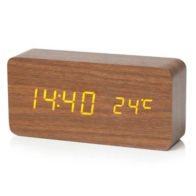 Digitaler Wecker aus Holz mit LED-Anzeige – Stilvolles Design trifft moderne Funktionalität