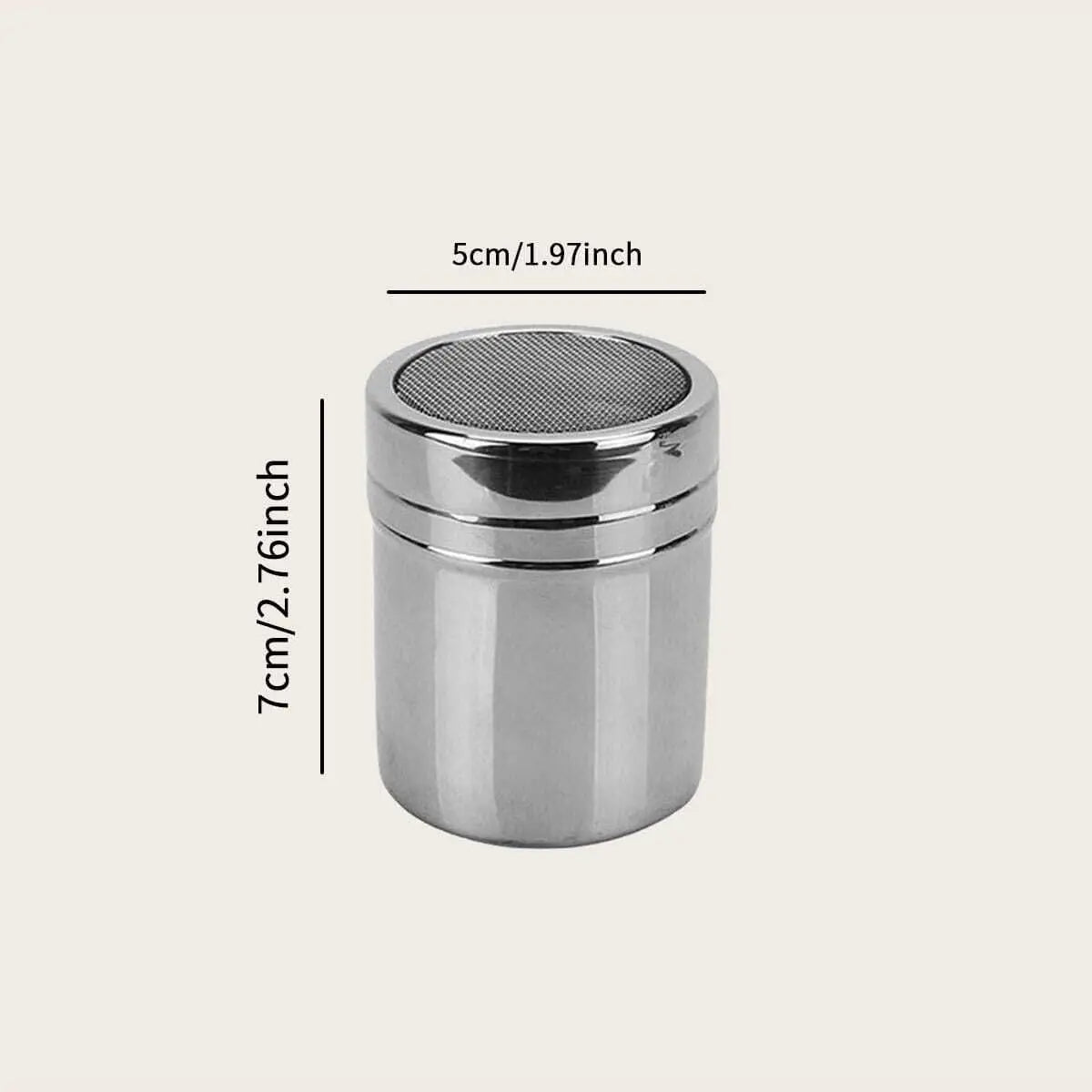 Edelstahl Pulverstreuer mit Siebdeckel – Perfekt für Kaffee, Kakao & Gewürze