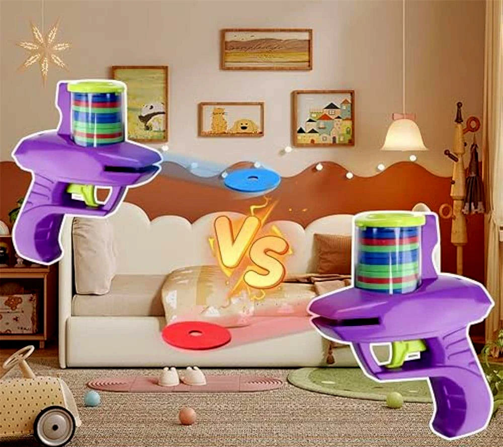 Kinder Outdoor Spiel Schaum Disc Pistole – Sicheres & Lustiges Eltern-Kind-Spielzeug
