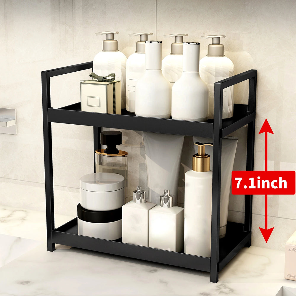 Multifunktionales Doppel-Etagen-Regal aus Eisen – Wasserdicht & Platzsparend für Bad, Küche & Wohnzimmer