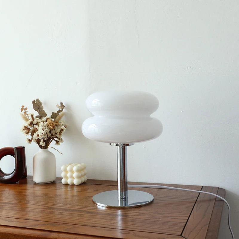 Macaron Glas Tischlampe – Trikromatisches Licht für stilvolle Atmosphäre & augenschonendes Nachtlicht