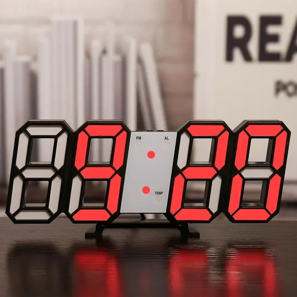 3D LED Digitaluhr – Stilvolle Wanddekoration mit Glow-Nachtmodus für dein Zuhause