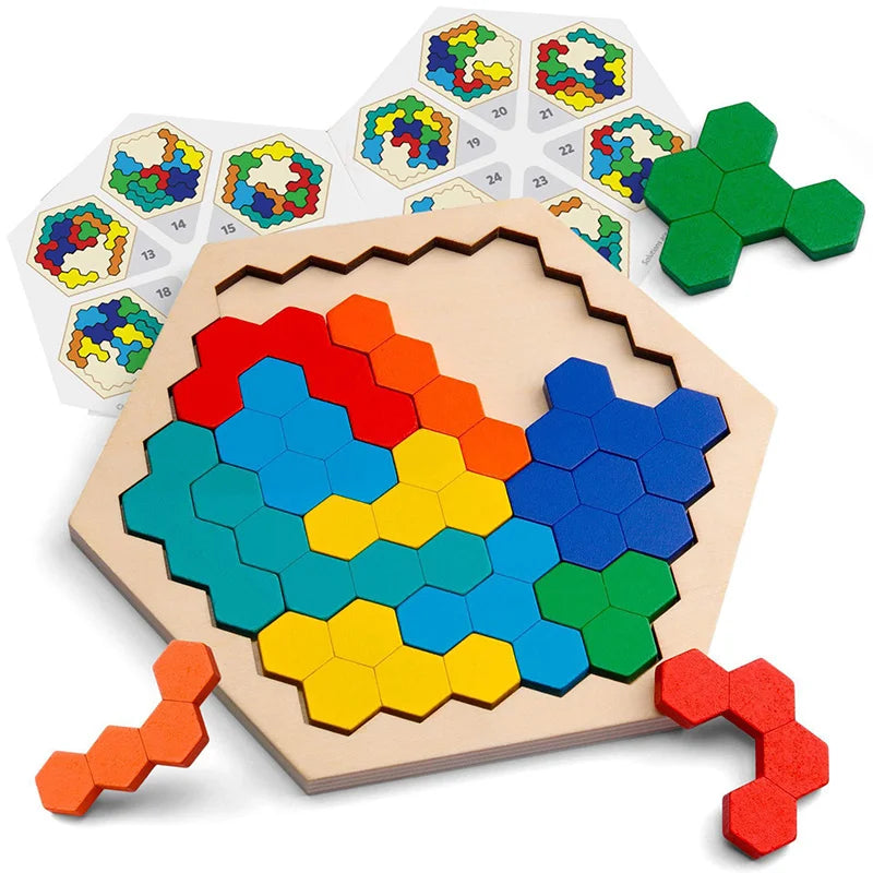 Holz 3D Puzzle für Kinder & Erwachsene – Nachhaltiges Lernspielzeug mit geometrischen Formen