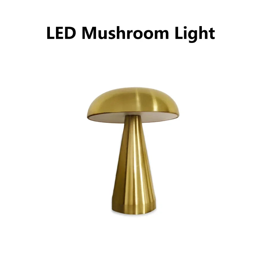 Retro LED Nachtlicht Pilzlampe mit Touch Sensor – Stilvolle, Wiederaufladbare Tischlampe für Schlafzimmer, Restaurants & Bars