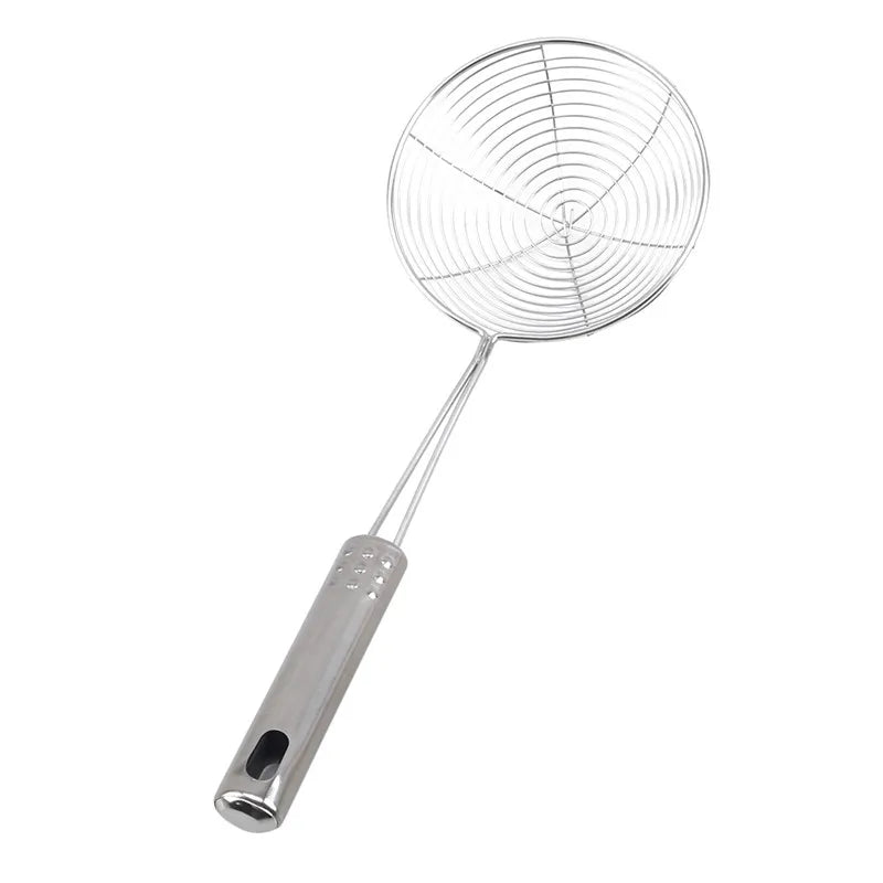 Ovaler Edelstahl Skimmer – Robustes Küchensieb zum Frittieren & Abseihen