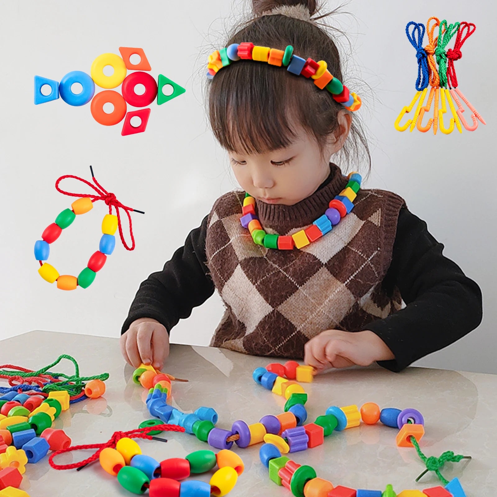 Perlen DIY Handgemachtes Puzzle – Kreatives Armband-Spielzeug für Kleine Entdecker (3–6 Jahre)