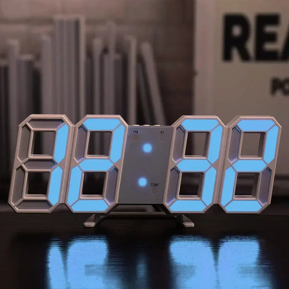 3D LED Digitaluhr – Stilvolle Wanddekoration mit Glow-Nachtmodus für dein Zuhause