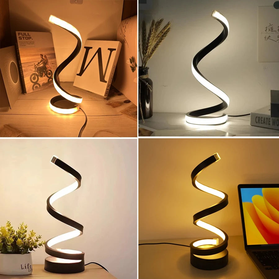 Kreatives Spiral-LED-Nachtlicht – Stilvolle, dimmbare Beleuchtung mit USB-Anschluss für Ihr Zuhause oder Büro